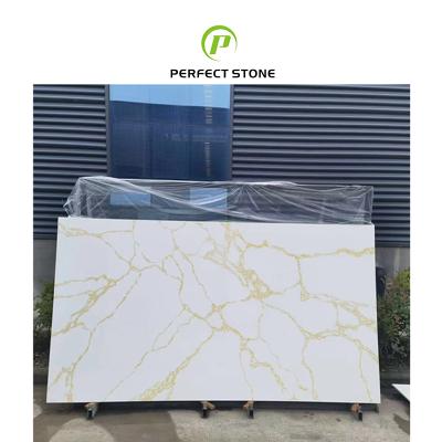 China Modern Quartz Factory Directly Supply Calacatta Gold Quartz Slab for Kitchen Countertop and Project Using for sale