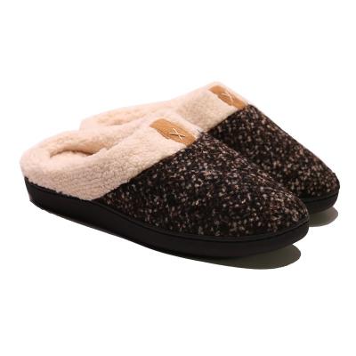 China Unisex Plush Foam Anti-Smell Memory Indoor Slippers for sale