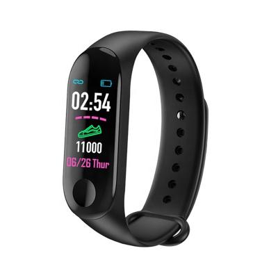 China Hot Sale M3 Blood Pressure Heart Rate Tracking Smart Bracelet Pedometer Wristband Watch Black Waterproof IP67 Waterproof for sale