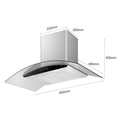 China Gewerblicher Kocher 60cm Rangehood Edelstahl Glasplatte zu verkaufen