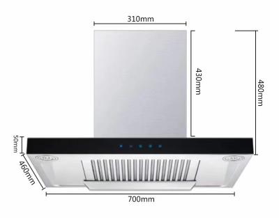 China Extractor de humo de la tapa de la cocina con conductos de recirculación en venta