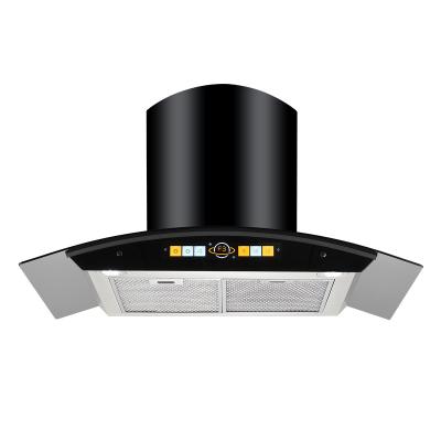 China Custom Arc Glass Chimney Hood Chimney Cooker Hood 90cm for sale