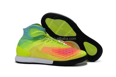 China Mens Rainbow Football Boots Shoe CR Indoor Rubber Sports Rubber High Ankle Soccer Shoes 7 Color for sale