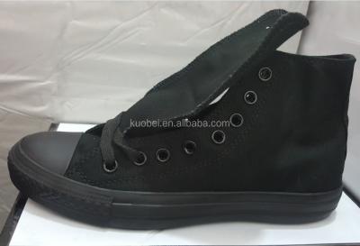 China Classic Mens Cotton Fabric Flat Cheap Black Canvas Shoes Without Laces for sale