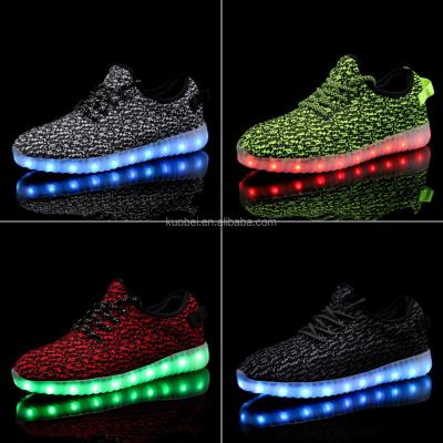 China 2016 Fashion LED USB Rubber Luminous Unisex Sports Shoes Rechargeable Lightweight Athletics Running Shoes for sale