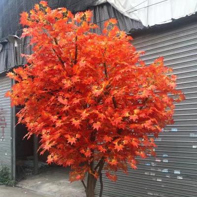 China Modern outdoor high simulation artificial red yellow maple tree for street yard home decoration for sale