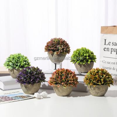 China Mini Potted Plants Artificial Green Plastic Fake Potted Plants Fake Plants For Home Office Office Decorations for sale