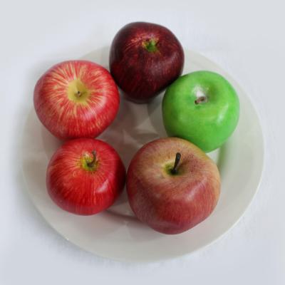 China Apple Simulated Fruit Fake Apples Green Artificial Red Fruit Decor Sketching Tool Artificial Fruit for sale