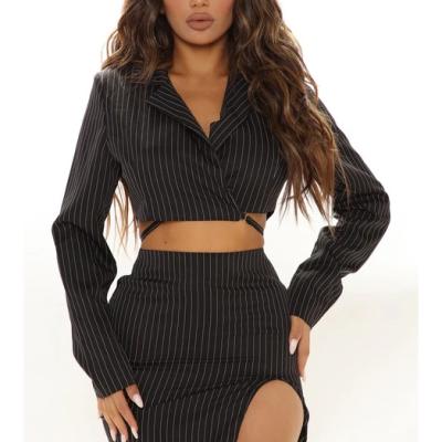 China 2021 Sexy Lapel Collar Lapel Skirt Blazer Factory Supply Breathable Shirt Women Tops Wrap Around Retail Tops for sale