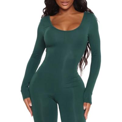 China Breathable Warm Sale Women Double Scoop Neck Long Sleeve Overalls for sale