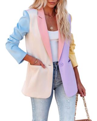 China WHOLESALE Anti-Wrinkle COATING WOMEN CUSTOMS OFFICE LADIES LONG WIN WITH PUFFER SHOULDERS MARIPOSA POCKET BLAZER for sale