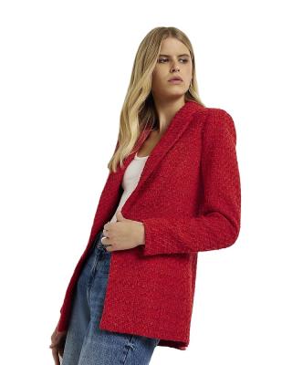 China 2023 Hot Selling Anti-wrinkle Women Spring Button Formal Casual Blazer And Solid Color Simple Oversized Elegant Coats Autumn Blazer for sale