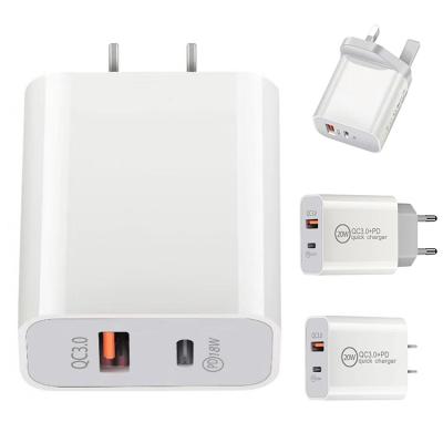 China USB Wall Power Adapters 20W Palladium 20W ABS EU USA R-U ABS Circuit Protection Fast Charging Type-c Fast Charging Mobile Charger for sale