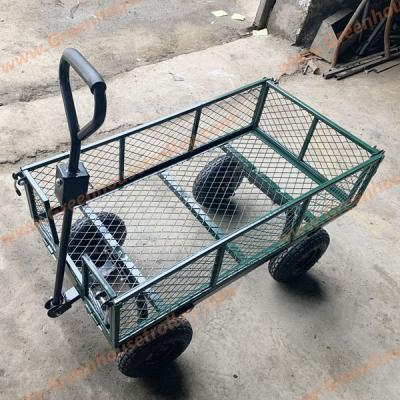 China 350kg Easy Movable Garden Trolley Cart Heavy Duty Agriculture Garden Tool Cart for sale