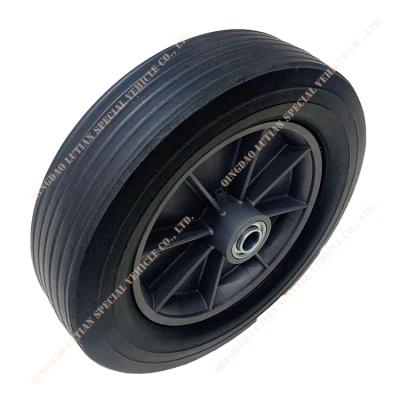 China PP wheel center with ball bearing puncture proof solid rubber wheel 300x72mm rubber wheel for wheel barrow for sale