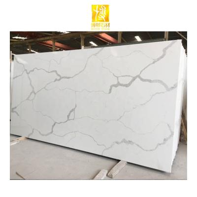 China Chinese artificial marble stone calacatta quartz slab floor tiles best quality modern white quartz for sale