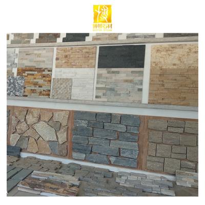 China Modern BOTON STONE Customized Artificial Slate Exterior Building Cladding Cultural Decorative Stones Cladding Faux Stone Wall Panels for sale