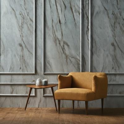 中国 Grey Living Room Marble Effect 10mm Pvc Wall Panels 販売のため