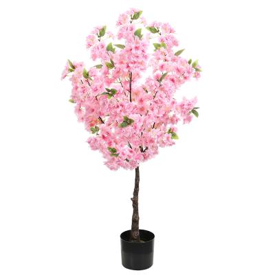 China Environmentally Friendly Simulation Home Belt Decoration Plant Green Color Plastic Shrubs Leaves Cherry Tree Landscaping Handmade Changed Autumn for sale