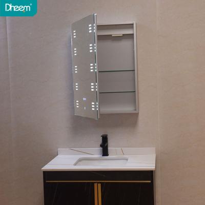 China DHEEM Modern Bathroom Mirror Smart Storage Cabinet with LED Lights for sale