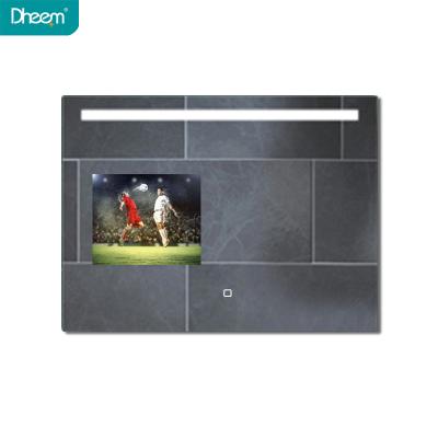 China Hotel Smart LED Illuminated Warm Mirror With TV For Advertising for sale