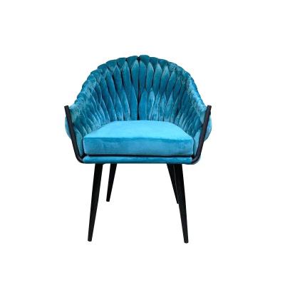 China Durable Modern Velvet Slat Weave Fabric Living Room Furniture Lounge Chair for sale