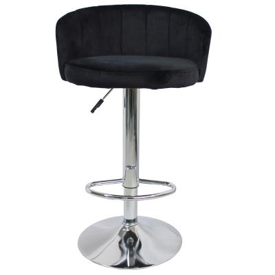 China Modern Chromed Bar Chair Adjustable Height Fabric Bar Stool for sale