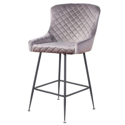 China New Design Modern Metal Leg Fabric Bar Chair Diamond Sewings for sale