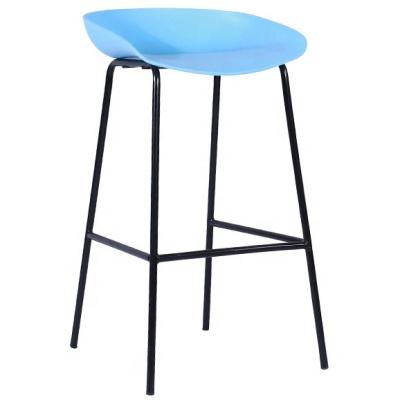 China Modern Metal PP Metal Bar Stool Chair Modern Plastic Black Steel Leg for sale