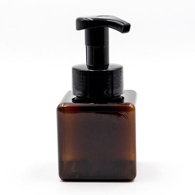 China 250ml Disinfectant PETG Amber Square Bottle With Foaming Pump For Hand Sanitizer for sale