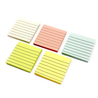 China Fluorescence Printing Self Adhesive Multi Colored Custom Memopad Square Waist Line Sticky Pads for sale