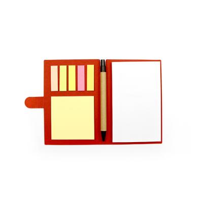 China Hot Sale Self Adhesive Notepad Three Colors Customized Eco Friendly Sticky Notes With Pen Set for sale