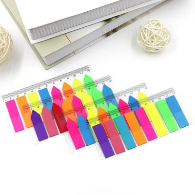 China Wholesale Self-adhesive PET Plastic Cheap Transparent Translucent Index Sticky Notes With Ruler for sale