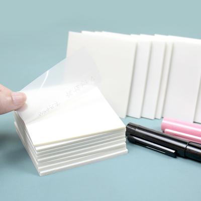 China Self Adhesive Sizes Customized Teaching Material Promotional Pet Transparent Sticky Notes for sale