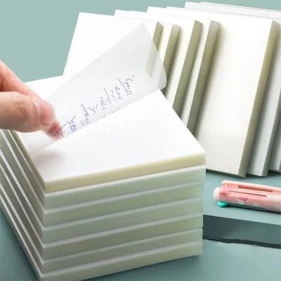 China 3*3 Inch Self-adhesive Custom Simple Square Self-adhesive Notepad Self-adhesive Clear Sticky Notes Transparent for sale