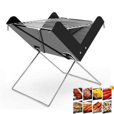 China Adjustable Size Stainless Steel Charcoal Grill BBQ Tool Portable Foldable BBQ Grill Patio Park Camping Grill Table for sale