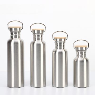 China Modern Wide Mouth Lid Stainless Steel Bamboo Bottle Sports Vacuum Insulated Water Bottle Vacuum Flask for sale