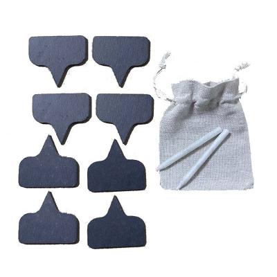 China Cute Viable Hot Sale Black Natural Stone Slate Cheese Markers Set Small for sale