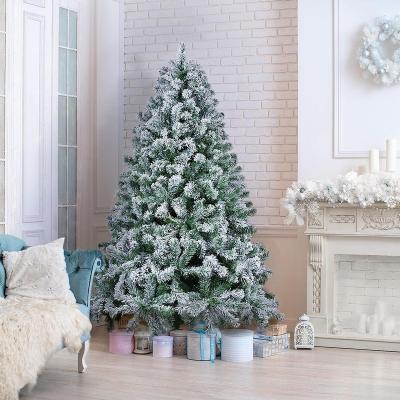 China Eco-friendly PE and PVC Christmas Decoration Christmas Tree with Snow Flocking Craft Artificial Christmas Tree for Indoor Outdoor Decor for sale