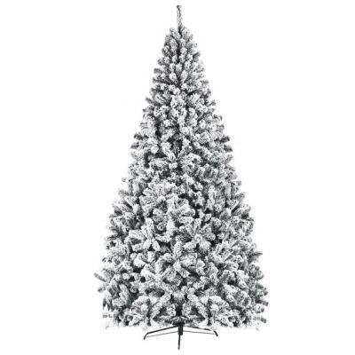 China Eco-friendly Artificial Pine Needle With Snow Mixed PVC Christmas Tree Pointed Christmas Tree For Festival Home Decor for sale