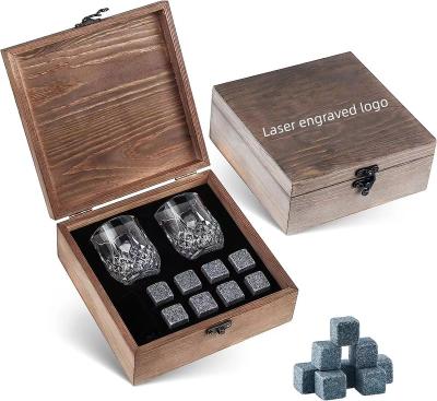 China Stocked Cheerfast Whiskey Stones Gift Set and Stone Set and Granite Whiskey Chilling Stone and Wooden Box Glass Set for sale