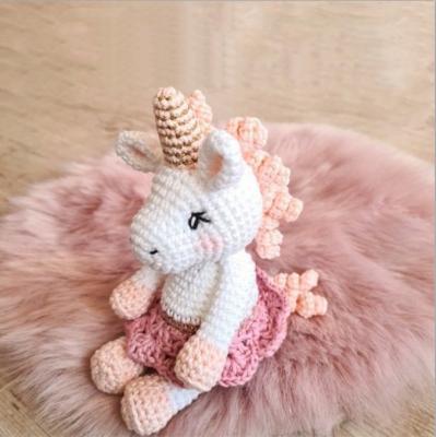 China Amigurumi Handmade Soft Toy Crochet Unicorn Organic Crochet Toys CE Certification Stuffed Plush Unicorn Doll for sale