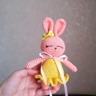 China Toy Crochet Bunny Soft Cotton Amigurumi Knitted Crochet Bunny Baby Toys Soft Dolls Stuffed Animal for sale