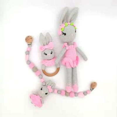 China Handmade Plush Crochet Rabbit Baby - Girls Amigurumi Bunny Sleeping Doll Toy for sale