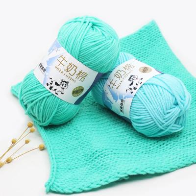 China Anti-bacteria milk soft cotton yarn crochet knitting and hand - 5 ply yarn crochet baby woven knitting yarn for sale