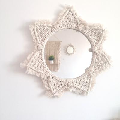 China Cotton Rope DIY Minimalist Natural Macrame Wall Hanging for Makeup Mirror for sale