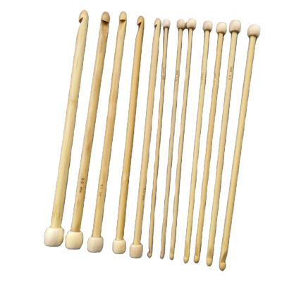 China Length 25CM Crochet Needle Hooks Tool Sweater Needle Afghanistan Crochet Hook Bamboo Knitting Hooks for sale