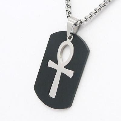 China High Quality Egyptian Ankh Life Design Stainless Steel Engraved Head Crusader Pendant, Dog Charm Silver Pendant for sale