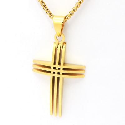 China Fast Delivery Fine Gold Jewelry Stainless Steel Small Cross Pendant Charms for sale