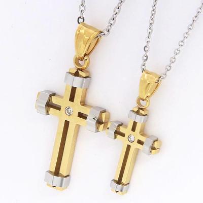 China Stainless Steel Religious High Quality Religious Couples Cross Charm Pendant for sale